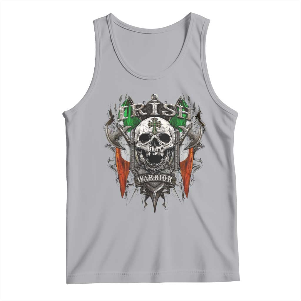 Funny Irish Warrior Tank Top Vintage Skull Celtic Cross Ireland Flag TS11 Athletic Heather Print Your Wear