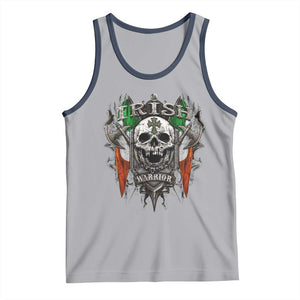 Funny Irish Warrior Tank Top Vintage Skull Celtic Cross Ireland Flag TS11 Athletic Heather Navy Print Your Wear