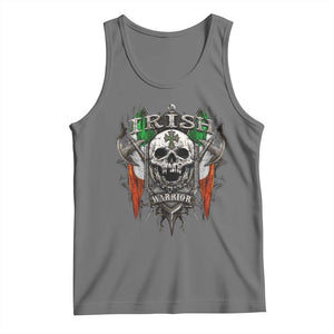 Funny Irish Warrior Tank Top Vintage Skull Celtic Cross Ireland Flag TS11 Black Heather Print Your Wear