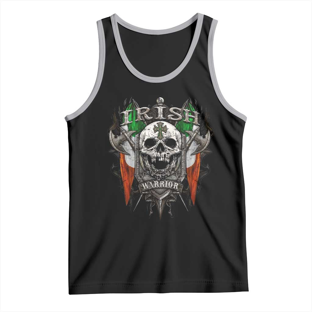 Funny Irish Warrior Tank Top Vintage Skull Celtic Cross Ireland Flag TS11 Black Athletic Heather Print Your Wear