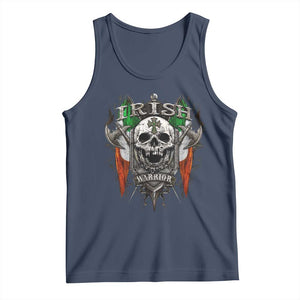 Funny Irish Warrior Tank Top Vintage Skull Celtic Cross Ireland Flag TS11 Navy Print Your Wear