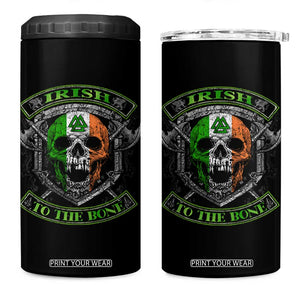Irish Viking 4 in 1 Can Cooler Tumbler Irish To The Bone Vintage Ireland Flag Skull TS11 One Size: 16 oz Black Print Your Wear
