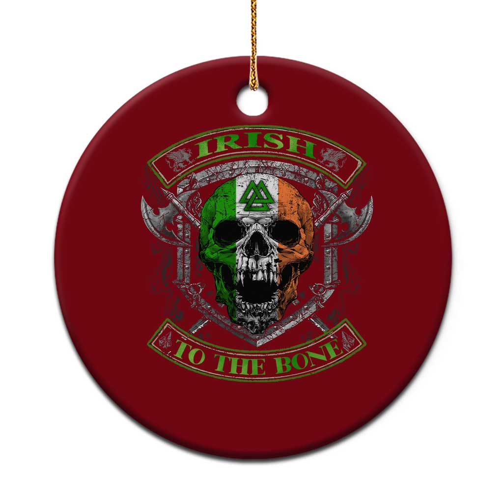 Irish Viking Ceramic Ornament Irish To The Bone Vintage Ireland Flag Skull TS11 1pc Red Print Your Wear