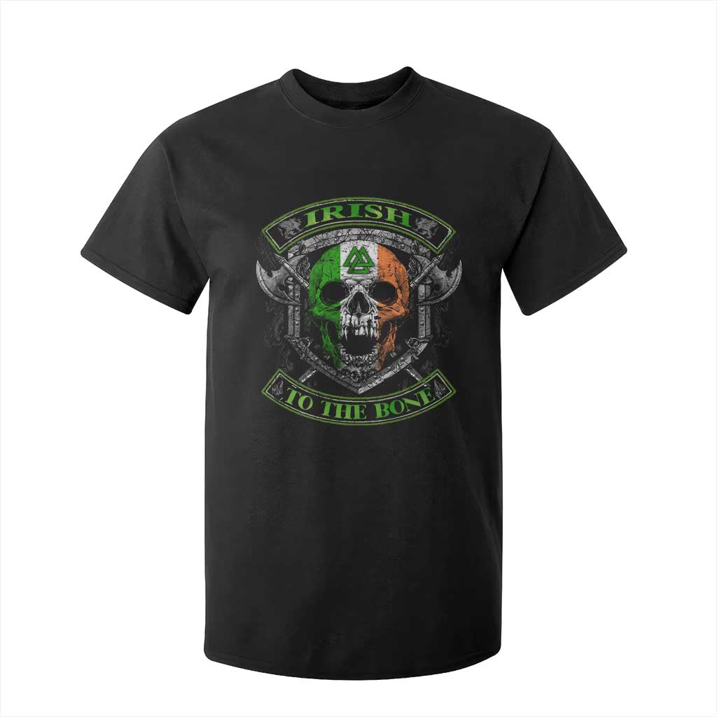 Irish Viking T Shirt For Kid Irish To The Bone Vintage Ireland Flag Skull TS11 Black Print Your Wear