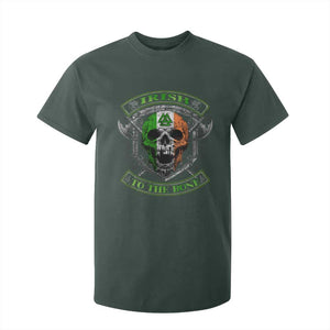 Irish Viking T Shirt For Kid Irish To The Bone Vintage Ireland Flag Skull TS11 Dark Forest Green Print Your Wear