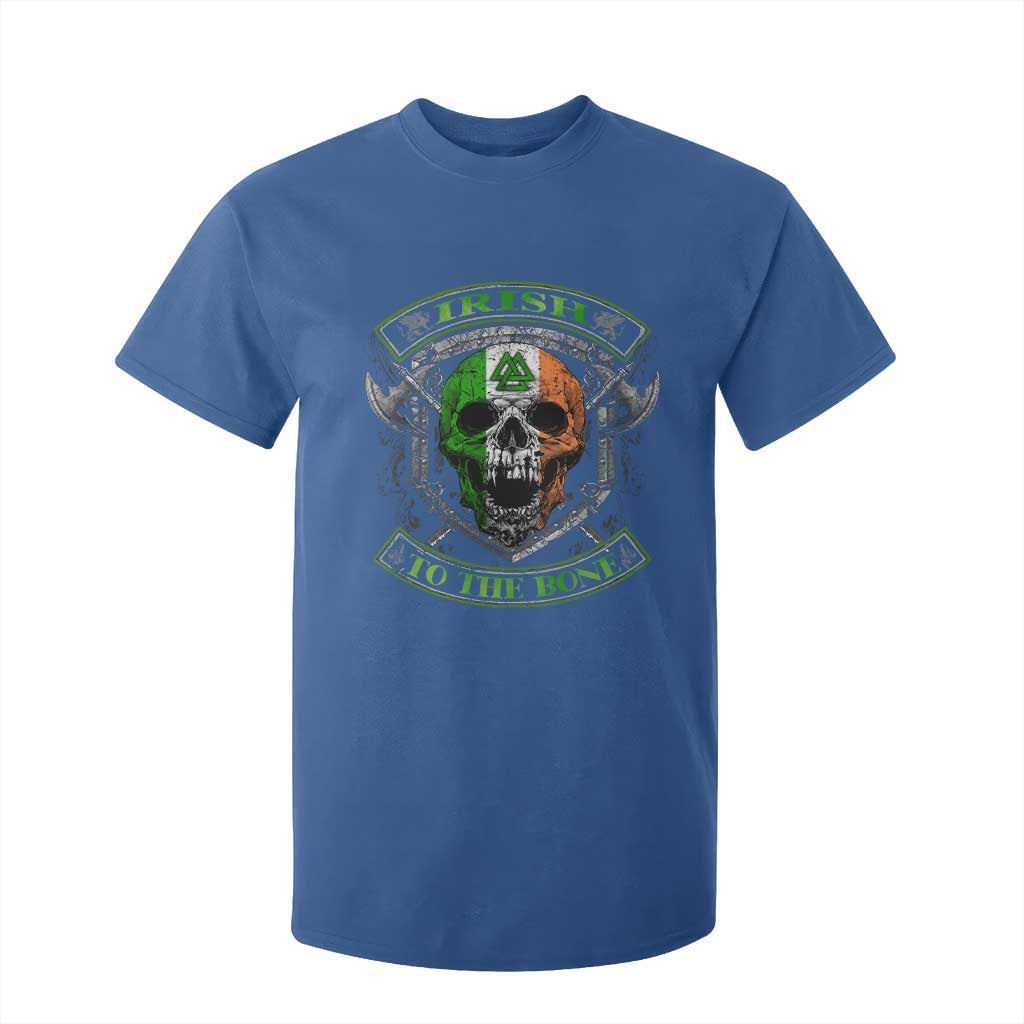 Irish Viking T Shirt For Kid Irish To The Bone Vintage Ireland Flag Skull TS11 Royal Blue Print Your Wear