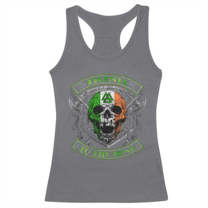 Irish Viking Racerback Tank Top Irish To The Bone Vintage Ireland Flag Skull TS11 Charcoal Print Your Wear