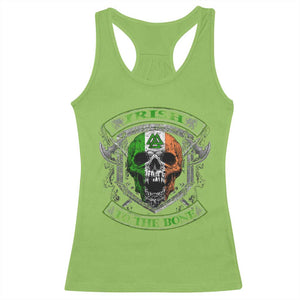 Irish Viking Racerback Tank Top Irish To The Bone Vintage Ireland Flag Skull TS11 Lime Print Your Wear