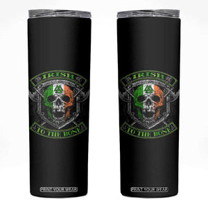 Irish Viking Skinny Tumbler Irish To The Bone Vintage Ireland Flag Skull TS11 Black Print Your Wear