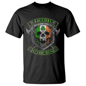 Irish Viking T Shirt Irish To The Bone Vintage Ireland Flag Skull TS11 Black Print Your Wear