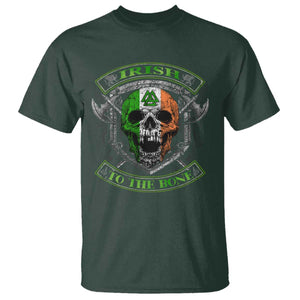 Irish Viking T Shirt Irish To The Bone Vintage Ireland Flag Skull TS11 Dark Forest Green Print Your Wear