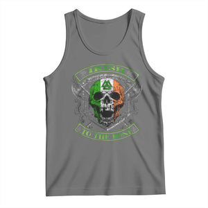 Irish Viking Tank Top Irish To The Bone Vintage Ireland Flag Skull TS11 Black Heather Print Your Wear