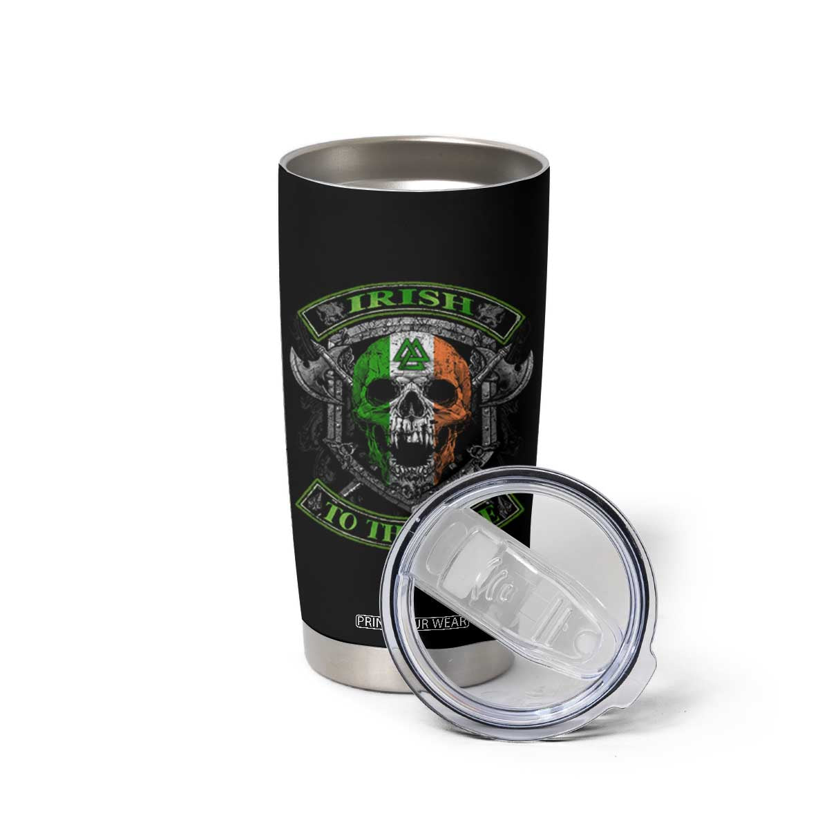Irish Viking Tumbler Cup Irish To The Bone Vintage Ireland Flag Skull TS11 Print Your Wear