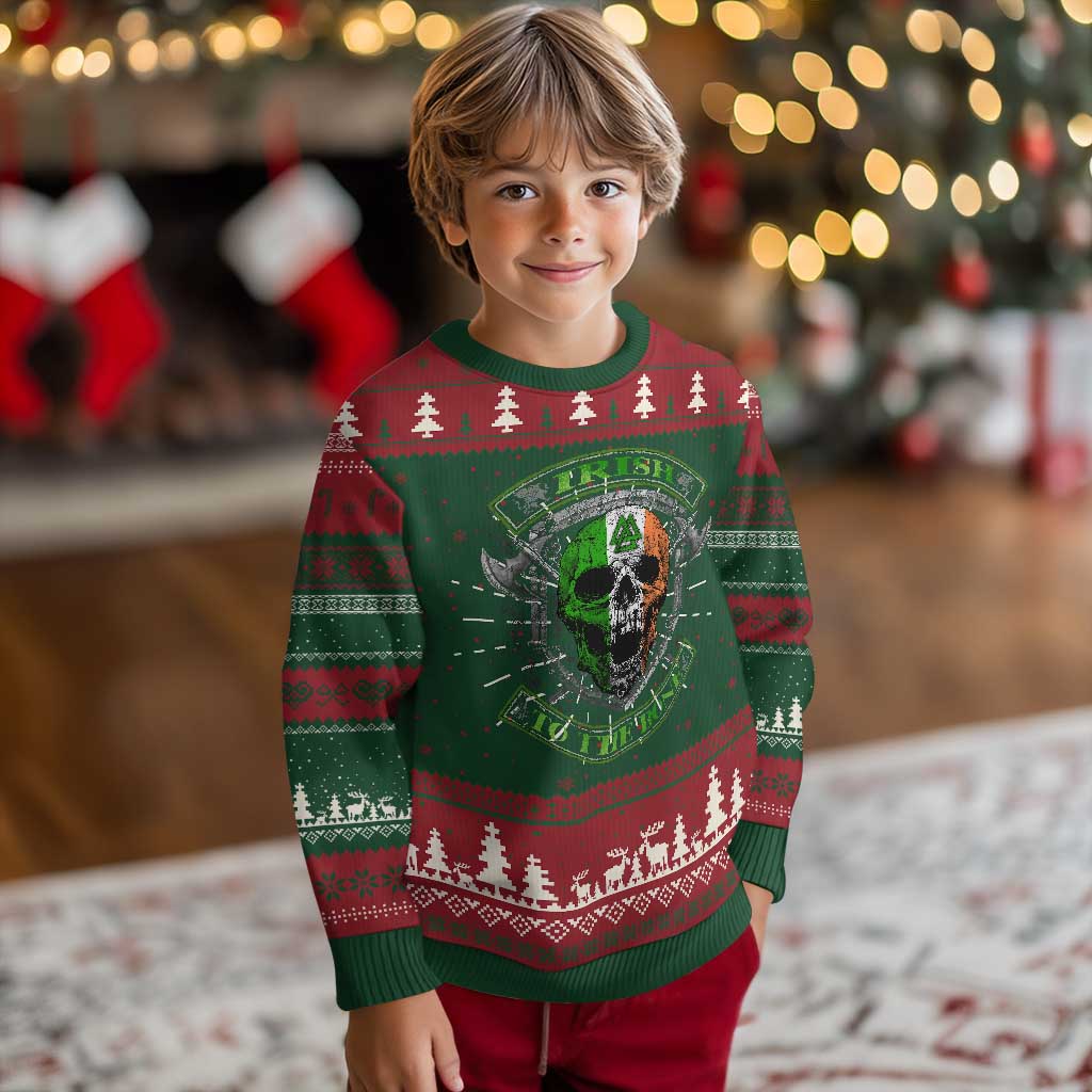 Irish Viking Knit Sweatshirt Irish To The Bone Vintage Ireland Flag Skull TS11 Christmas Print Your Wear