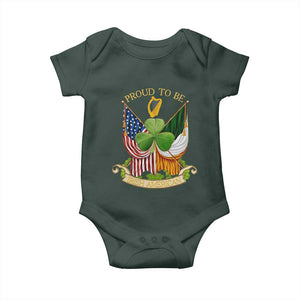 Proud To Be Irish American Baby Onesie Vintage Ireland USA Flag Shamrock Harp TS11 Print Your Wear