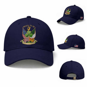 Proud To Be Irish American Baseball Cap Vintage Ireland USA Flag Shamrock Harp TS11 Baseball Cap Universal Fit Dark Blue Print Your Wear