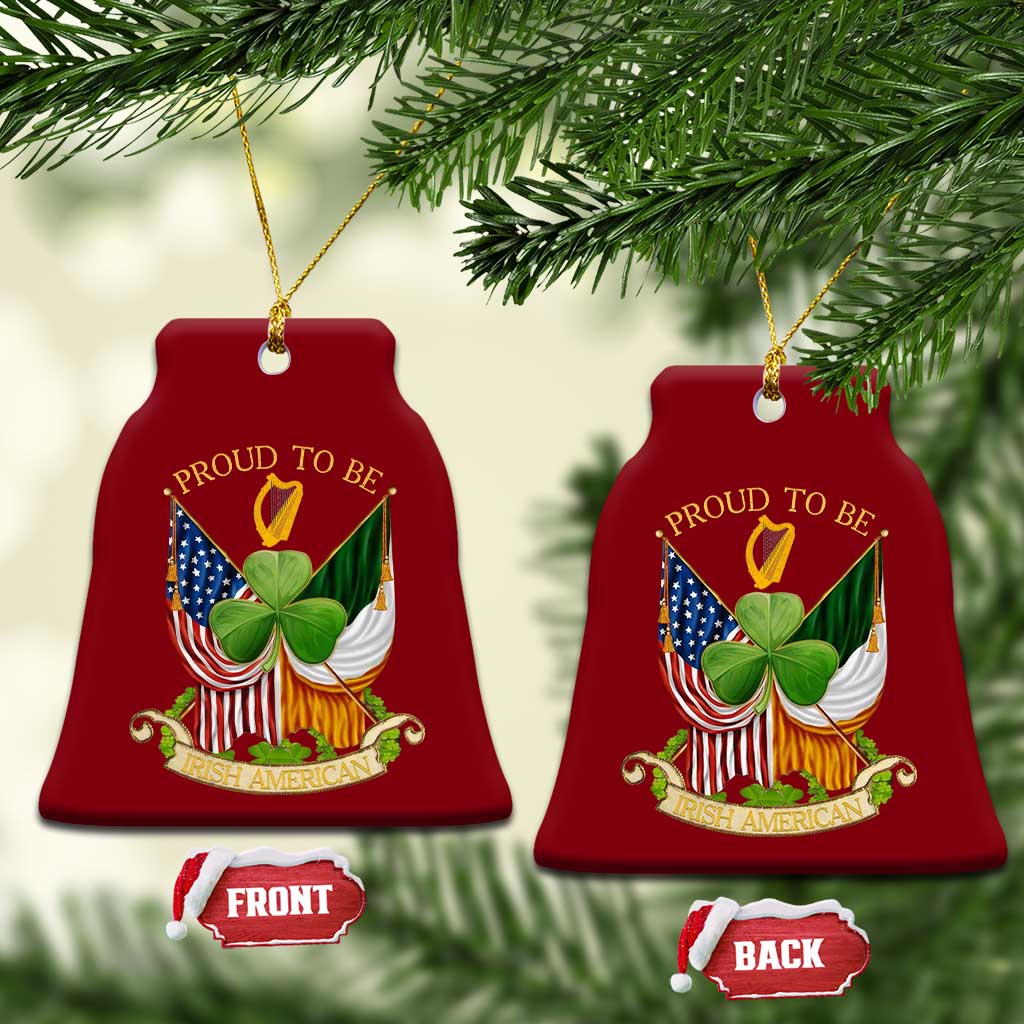 Proud To Be Irish American Ceramic Ornament Vintage Ireland USA Flag Shamrock Harp TS11 Print Your Wear