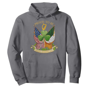 Proud To Be Irish American Hoodie Vintage Ireland USA Flag Shamrock Harp TS11 Charcoal Print Your Wear