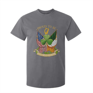Proud To Be Irish American T Shirt For Kid Vintage Ireland USA Flag Shamrock Harp TS11 Charcoal Print Your Wear