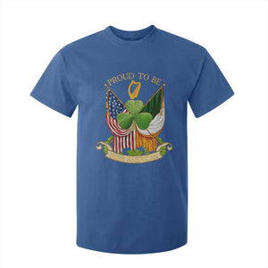 Proud To Be Irish American T Shirt For Kid Vintage Ireland USA Flag Shamrock Harp TS11 Royal Blue Print Your Wear