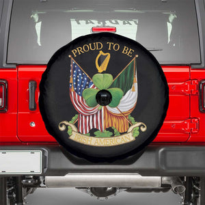 Proud To Be Irish American Spare Tire Cover Vintage Ireland USA Flag Shamrock Harp TS11 Black Print Your Wear