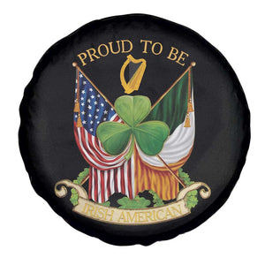 Proud To Be Irish American Spare Tire Cover Vintage Ireland USA Flag Shamrock Harp TS11 Print Your Wear