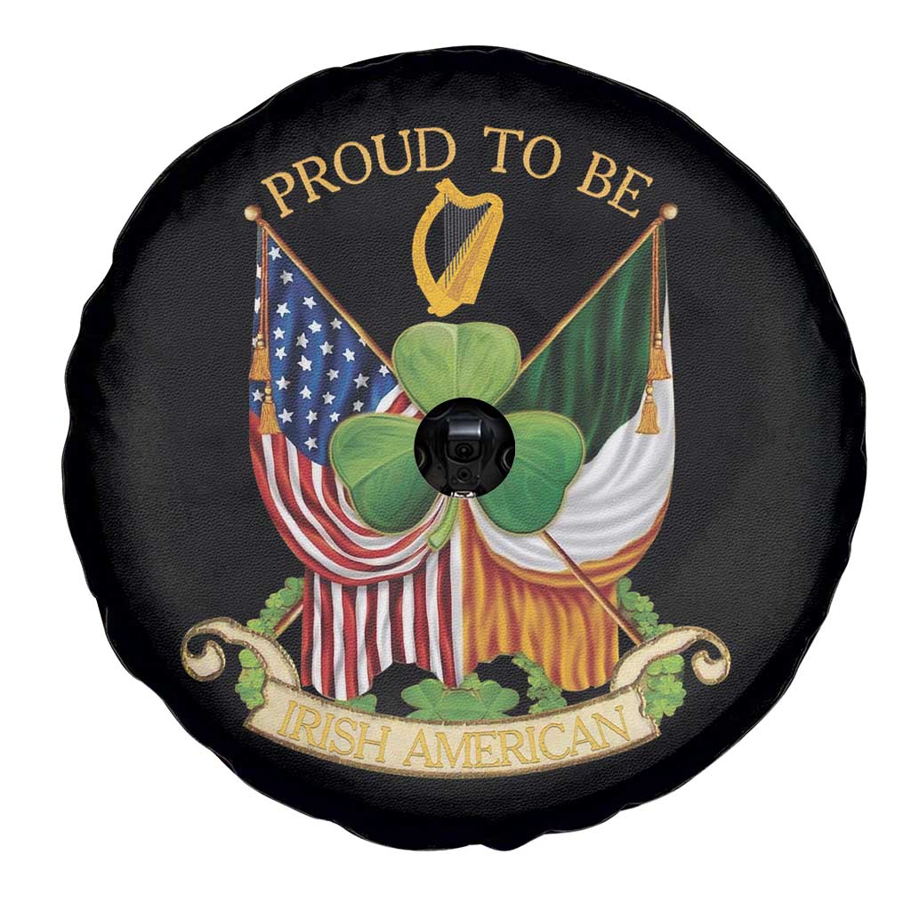 Proud To Be Irish American Spare Tire Cover Vintage Ireland USA Flag Shamrock Harp TS11 Print Your Wear