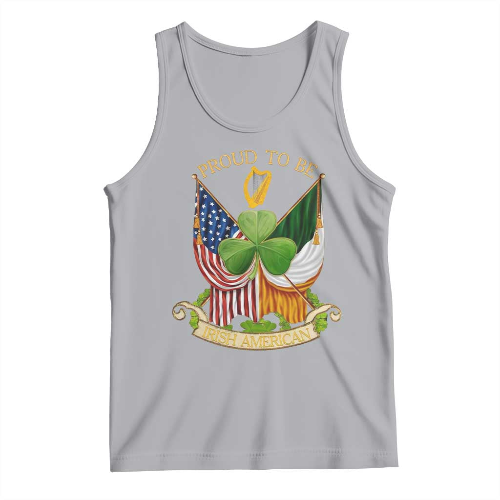Proud To Be Irish American Tank Top Vintage Ireland USA Flag Shamrock Harp TS11 Athletic Heather Print Your Wear