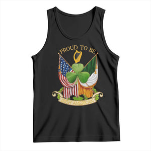 Proud To Be Irish American Tank Top Vintage Ireland USA Flag Shamrock Harp TS11 Black Print Your Wear