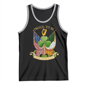 Proud To Be Irish American Tank Top Vintage Ireland USA Flag Shamrock Harp TS11 Black Athletic Heather Print Your Wear