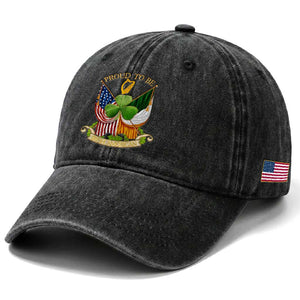 Proud To Be Irish American Washed Cotton Baseball Cap Vintage Ireland USA Flag Shamrock Harp TS11 Print Your Wear