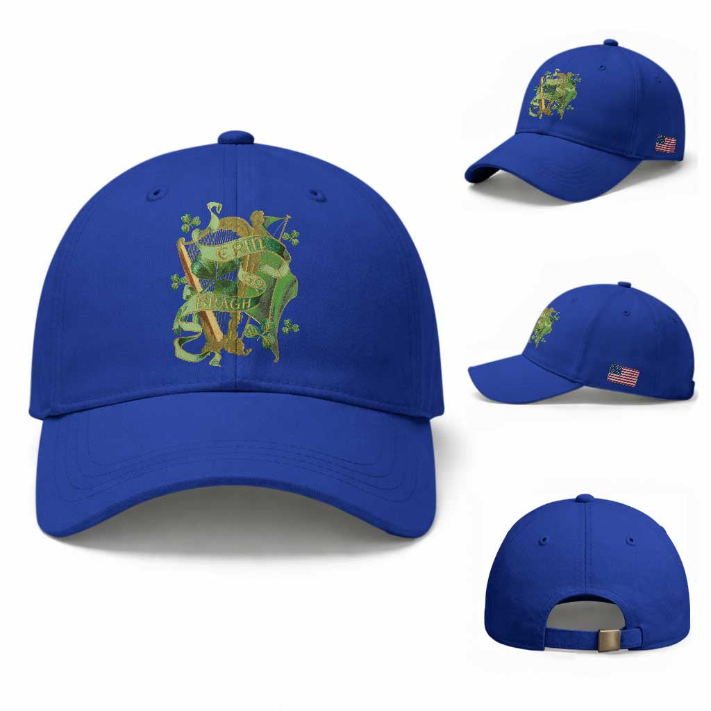 Irish Pride Baseball Cap Erin Go Bragh Harp Shamrock St Patrick's Day TS11 Baseball Cap Universal Fit Royal Blue Print Your Wear