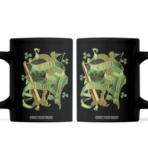 Irish Pride Coffee Mug Erin Go Bragh Harp Shamrock St Patrick's Day TS11 Black Print Your Wear