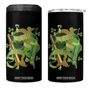 Irish Pride 4 in 1 Can Cooler Tumbler Erin Go Bragh Harp Shamrock St Patrick's Day TS11 One Size: 16 oz Black Print Your Wear