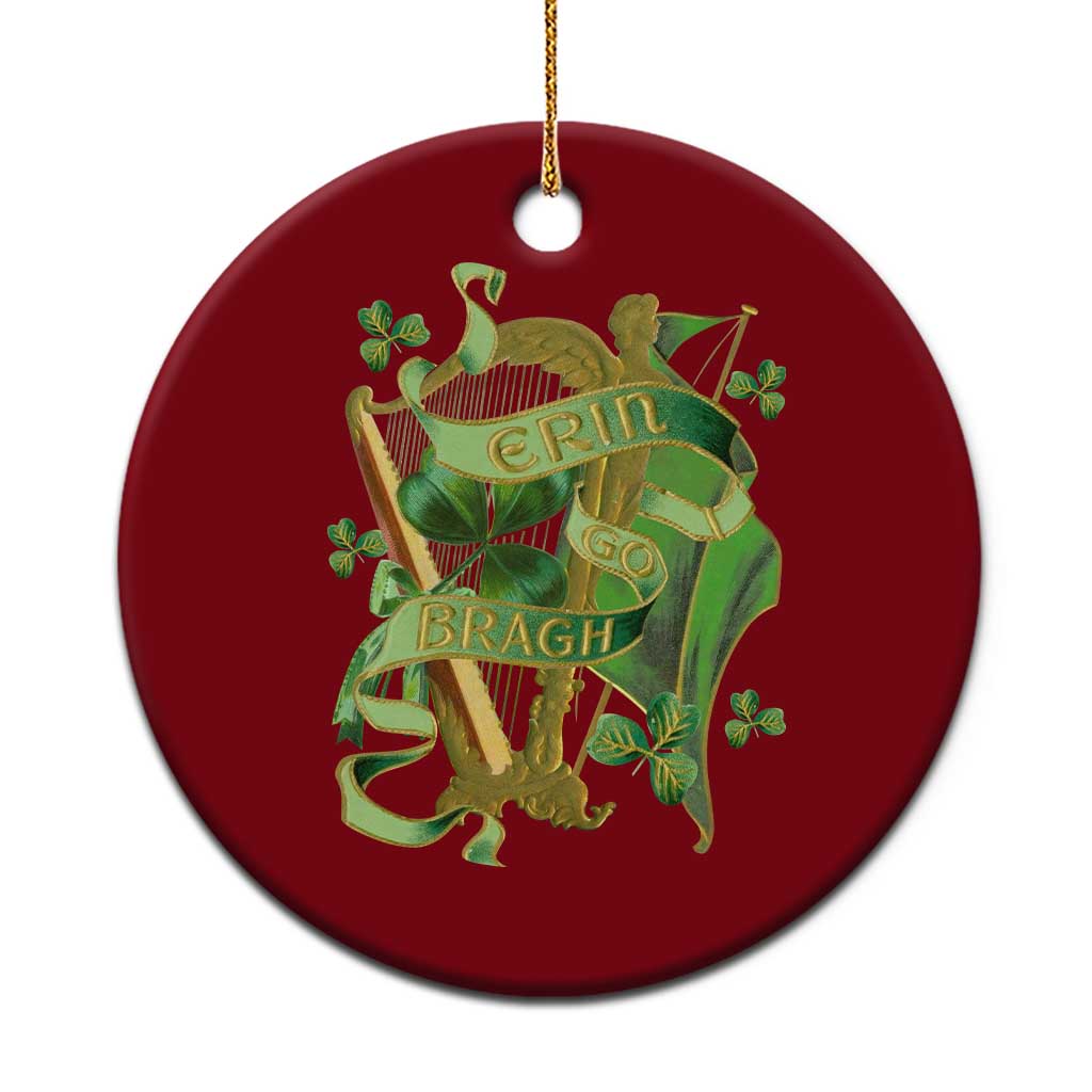 Irish Pride Ceramic Ornament Erin Go Bragh Harp Shamrock St Patrick's Day TS11 1pc Red Print Your Wear