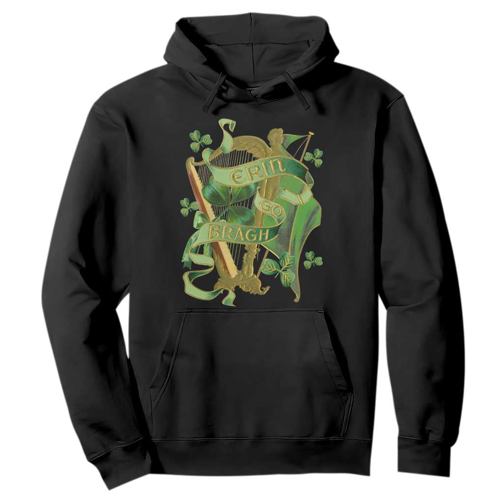 Irish Pride Hoodie Erin Go Bragh Harp Shamrock St Patrick's Day TS11 Black Print Your Wear