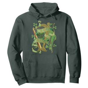 Irish Pride Hoodie Erin Go Bragh Harp Shamrock St Patrick's Day TS11 Dark Forest Green Print Your Wear