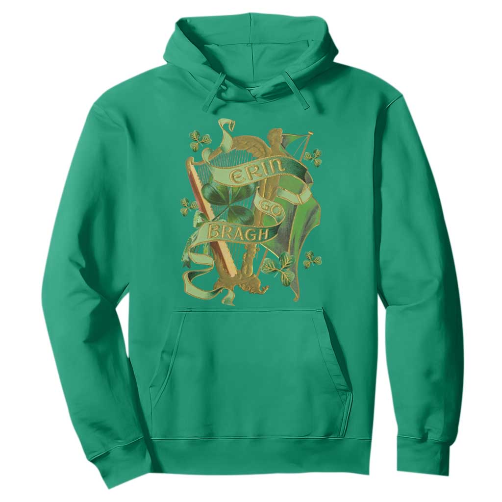 Irish Pride Hoodie Erin Go Bragh Harp Shamrock St Patrick's Day TS11 Irish Green Print Your Wear