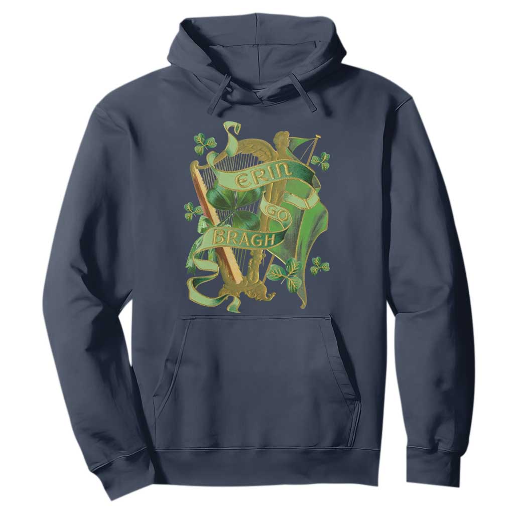Irish Pride Hoodie Erin Go Bragh Harp Shamrock St Patrick's Day TS11 Navy Print Your Wear