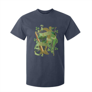 Irish Pride T Shirt For Kid Erin Go Bragh Harp Shamrock St Patrick's Day TS11 Navy Print Your Wear