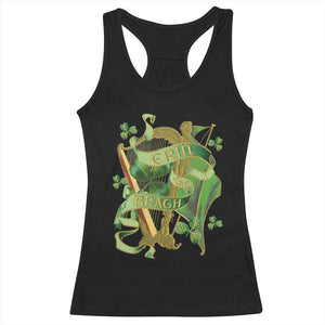 Irish Pride Racerback Tank Top Erin Go Bragh Harp Shamrock St Patrick's Day TS11 Black Print Your Wear