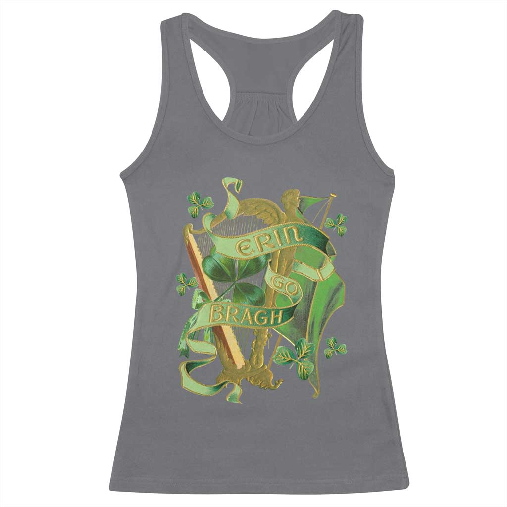 Irish Pride Racerback Tank Top Erin Go Bragh Harp Shamrock St Patrick's Day TS11 Charcoal Print Your Wear