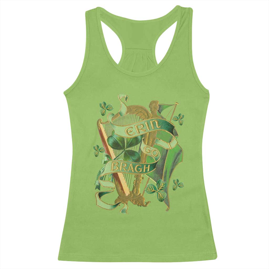 Irish Pride Racerback Tank Top Erin Go Bragh Harp Shamrock St Patrick's Day TS11 Lime Print Your Wear