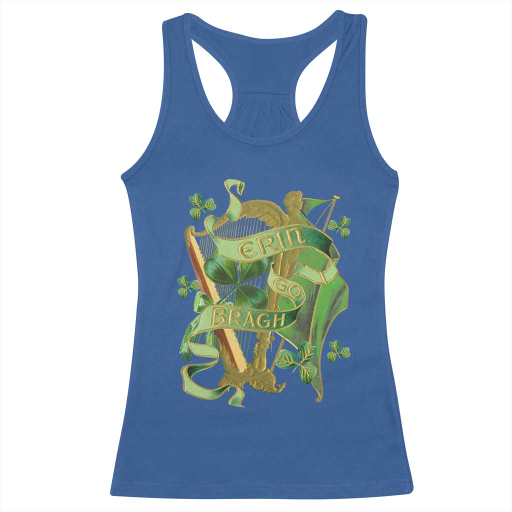 Irish Pride Racerback Tank Top Erin Go Bragh Harp Shamrock St Patrick's Day TS11 Royal Blue Print Your Wear