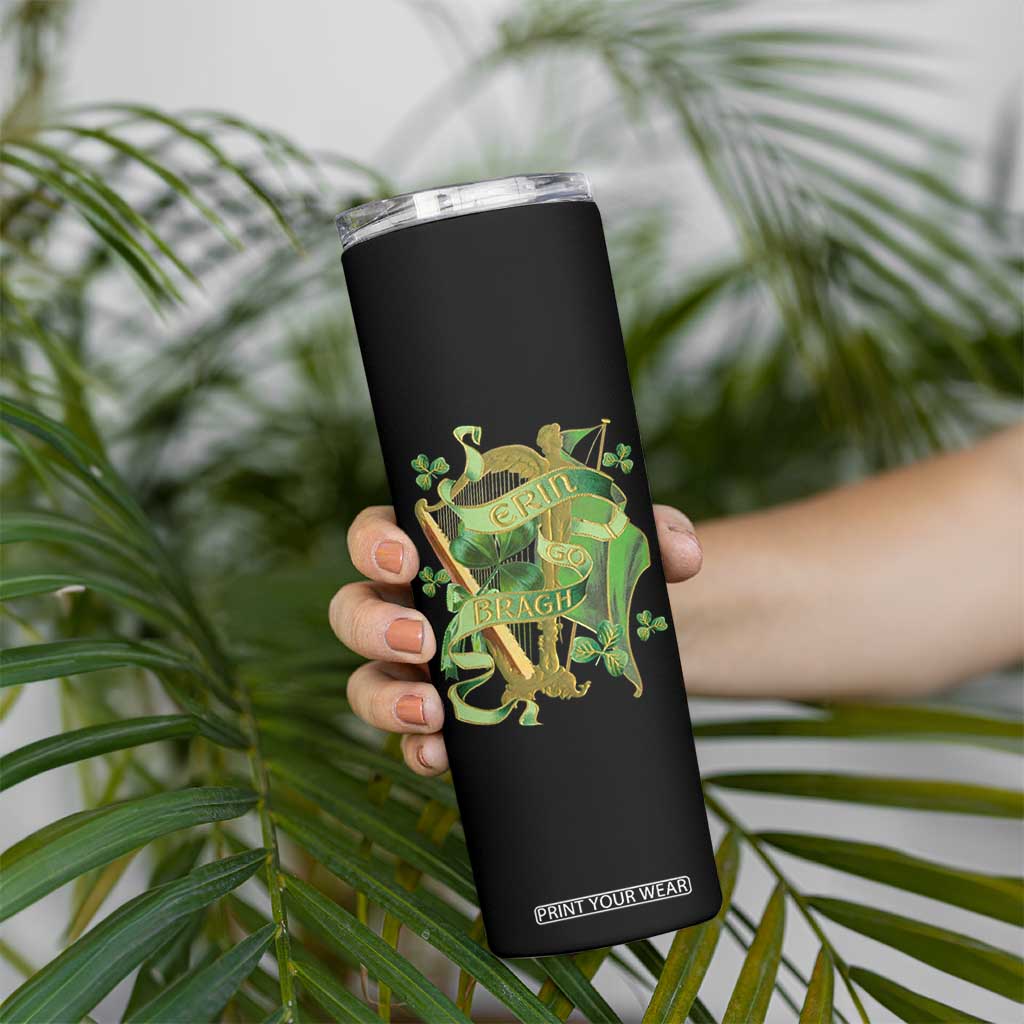 Irish Pride Skinny Tumbler Erin Go Bragh Harp Shamrock St Patrick's Day TS11 Print Your Wear