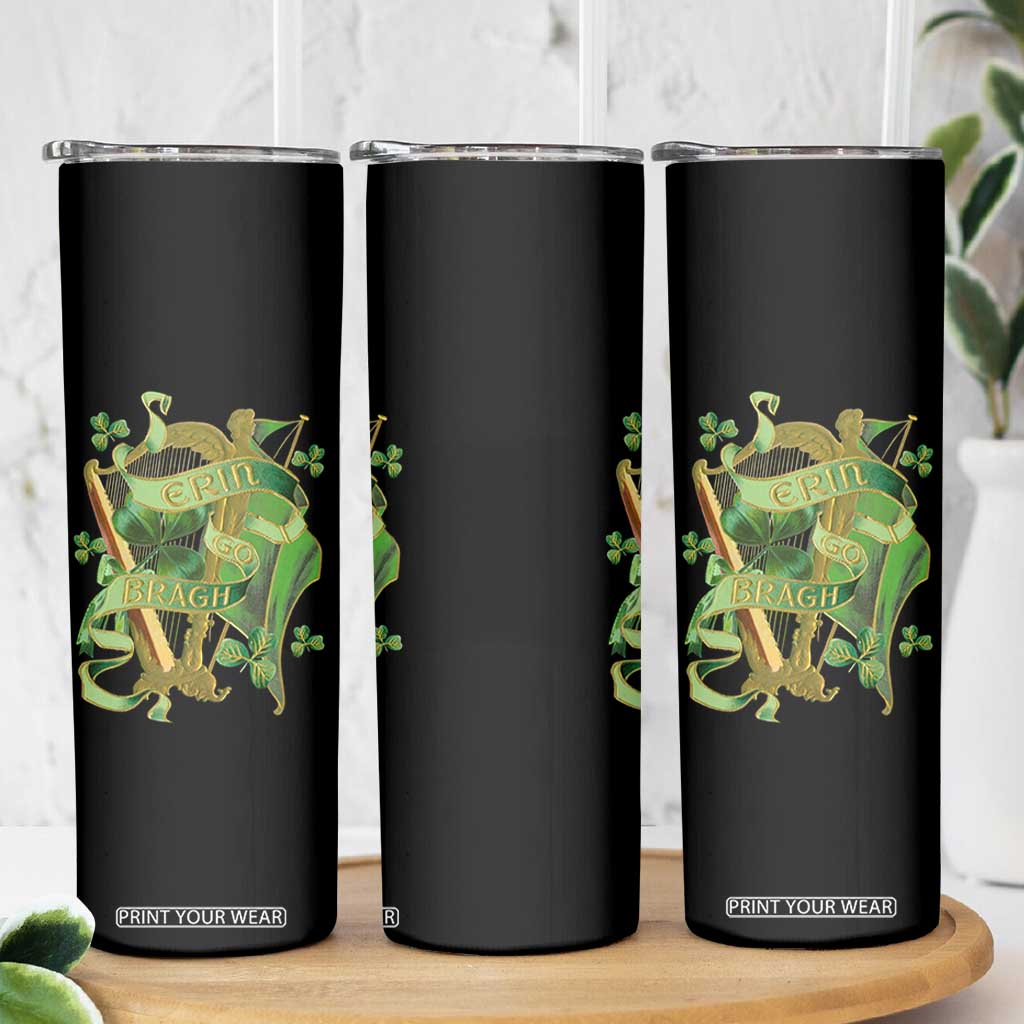 Irish Pride Skinny Tumbler Erin Go Bragh Harp Shamrock St Patrick's Day TS11 Print Your Wear
