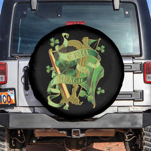 Irish Pride Spare Tire Cover Erin Go Bragh Harp Shamrock St Patrick's Day TS11 No hole Black Print Your Wear