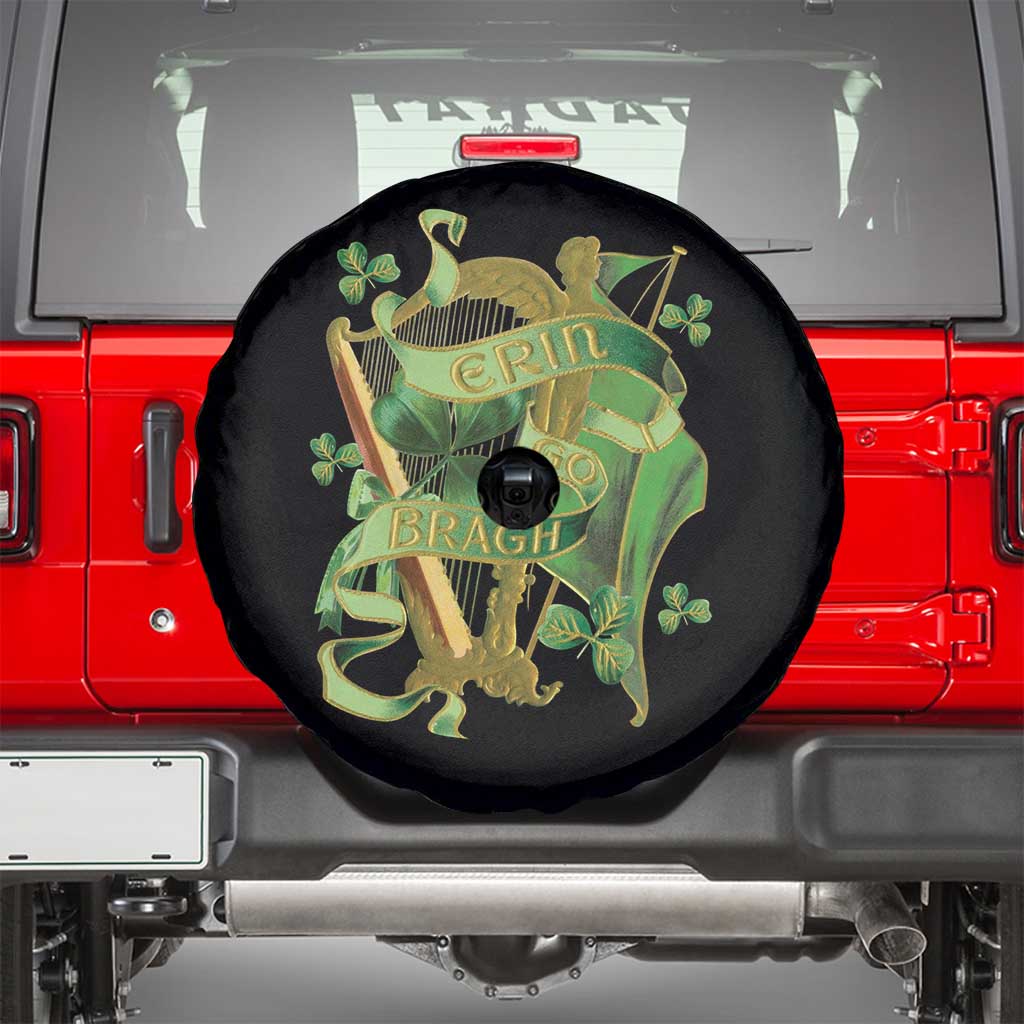 Irish Pride Spare Tire Cover Erin Go Bragh Harp Shamrock St Patrick's Day TS11 Black Print Your Wear
