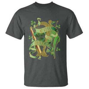 Irish Pride T Shirt Erin Go Bragh Harp Shamrock St Patrick's Day TS11 Dark Heather Print Your Wear