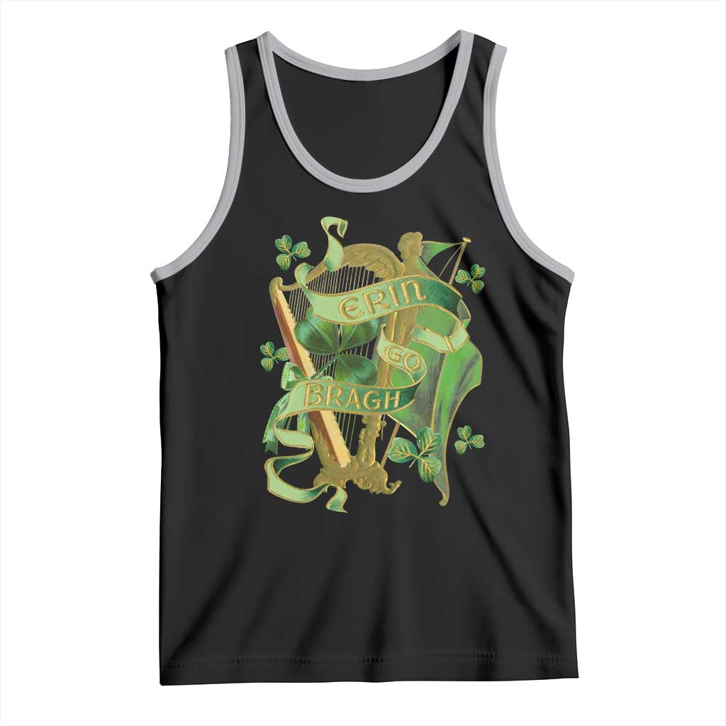 Irish Pride Tank Top Erin Go Bragh Harp Shamrock St Patrick's Day TS11 Black Athletic Heather Print Your Wear